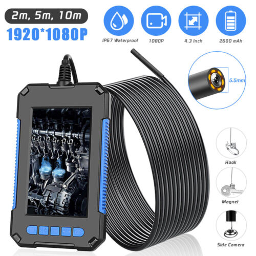 32.8FT Industrial Endoscope 4.3" LCD Screen Borescope Inspection Camera 