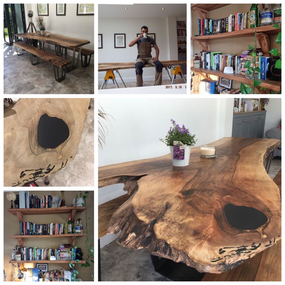 walnut resin table